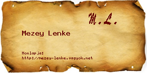 Mezey Lenke névjegykártya
